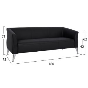 Three-seater sofa Kiana Hm3122,31 black leather