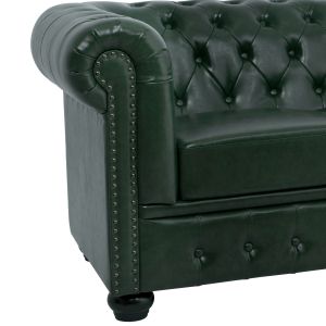 Three-seater sofa T, Chesterfield Hm3009,08 Pu Cyprus green