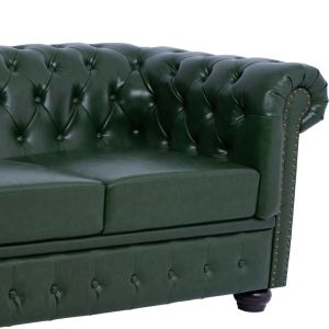 Three-seater sofa T, Chesterfield Hm3009,08 Pu Cyprus green