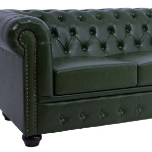 Three-seater sofa T, Chesterfield Hm3009,08 Pu Cyprus green