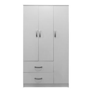 Three-door wardrobe with 2 drawers Lego in white color 90x42x180cm