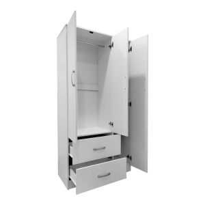 Three-door wardrobe with 2 drawers Lego in white color 90x42x180cm