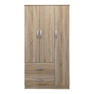 Three-door wardrobe with 2 drawers Lego in Sonoma color 90x42x180cm