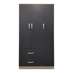 Three-door wardrobe with 2 drawers Lego in Sonoma-dark gray 90x42x180cm