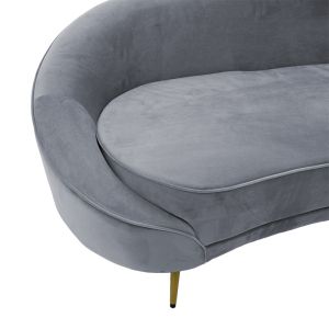 Three-seater sofa Amora plush dark gray 180x81x77cm