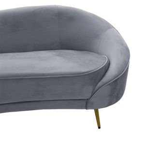 Three-seater sofa Amora plush dark gray 180x81x77cm