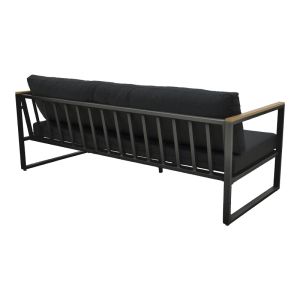 THREE-SEATER SOFA AURELIO METALLIC IN BLACK - CUSHIONS IN BLACK NUANCE 192X74X63CM