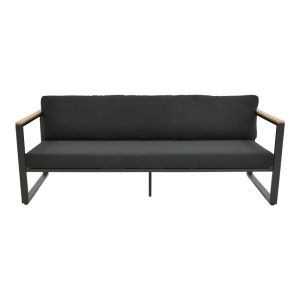 THREE-SEATER SOFA AURELIO METALLIC IN BLACK - CUSHIONS IN BLACK NUANCE 192X74X63CM