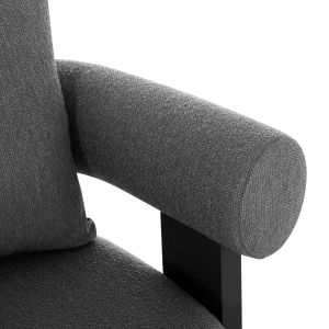 Three-seater sofa Deckard Sm6462.01 dark gray aluminum and fabric 230x92x67cm.