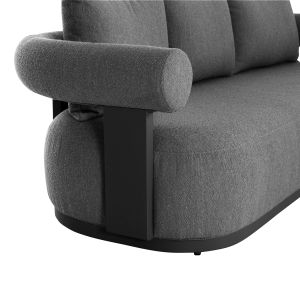 Three-seater sofa Deckard Sm6462.01 dark gray aluminum and fabric 230x92x67cm.