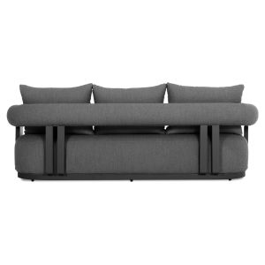Three-seater sofa Deckard Sm6462.01 dark gray aluminum and fabric 230x92x67cm.