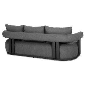 Three-seater sofa Deckard Sm6462.01 dark gray aluminum and fabric 230x92x67cm.