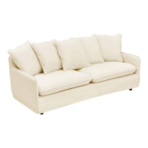 Three-seater sofa Interest beige fabric with pillows 196x85x90cm