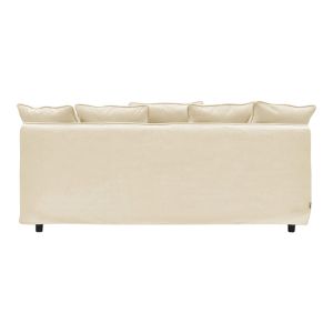 Three-seater sofa Interest beige fabric with pillows 196x85x90cm