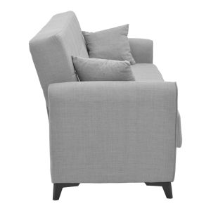 Lincoln three-seater sofa with storage space light gray fabric 225x85x90cm