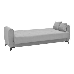 Lincoln three-seater sofa with storage space light gray fabric 225x85x90cm