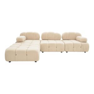 Three-seater sofa Stonehenge Hypnotic with stool boucle ecru 196x98x74cm