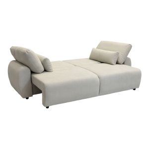Hungie three-seater sofa bed with beige fabric 250x92x89cm