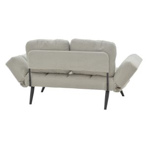 Three-seater sofa bed Jackie gray boucle with black metal legs 190x80x74cm
