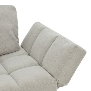 Three-seater sofa bed Jackie gray boucle with black metal legs 190x80x74cm