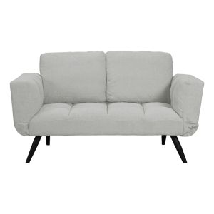 Three-seater sofa bed Jackie gray boucle with black metal legs 190x80x74cm