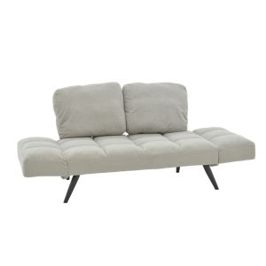 Three-seater sofa bed Jackie gray boucle with black metal legs 190x80x74cm