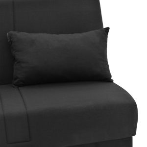 Three-seater sofa bed Romina with chest of drawers Space black textile 190x85x90cm
