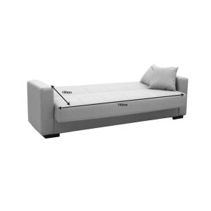 Three-seater sofa bed Romina with chest Voxtextile anthracite color 215x85x80cm