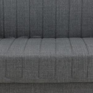 Three-seater sofa bed Romina with chest of drawers, textile, anthracite color, 190x85x90cm