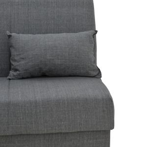 Three-seater sofa bed Romina with chest of drawers, textile, anthracite color, 190x85x90cm
