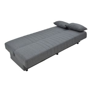 Three-seater sofa bed Romina with chest of drawers, textile, anthracite color, 190x85x90cm