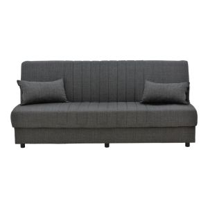 Three-seater sofa bed Romina with chest of drawers, textile, anthracite color, 190x85x90cm