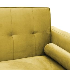 Three-seater sofa bed Success yellow plush 190x80x84cm