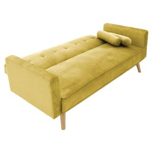 Three-seater sofa bed Success yellow plush 190x80x84cm