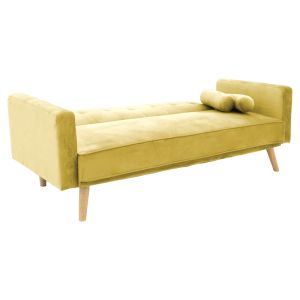 Three-seater sofa bed Success yellow plush 190x80x84cm