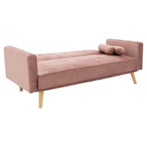 Three-seater sofa bed Success plush color rose ash 190x80x84cm