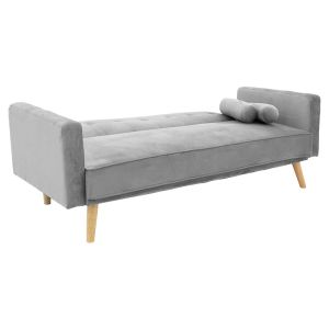 Three-seater sofa bed Success plush gray 190x80x84cm