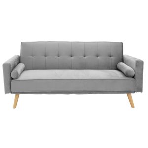 Three-seater sofa bed Success plush gray 190x80x84cm
