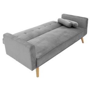 Three-seater sofa bed Success plush gray 190x80x84cm