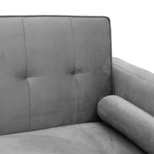 Three-seater sofa bed Success plush gray 190x80x84cm