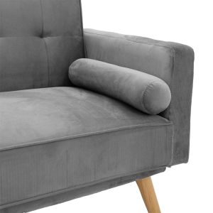 Three-seater sofa bed Success plush gray 190x80x84cm
