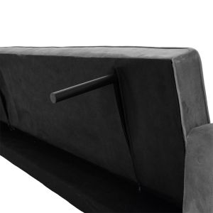 Three-seater sofa bed Success plush gray 190x80x84cm