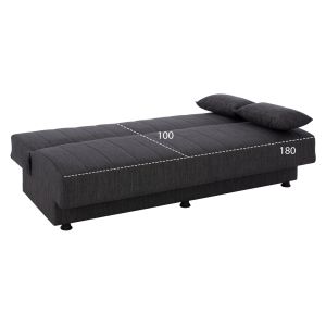 Three-seater sofa bed with storage in gray Hm3239.03