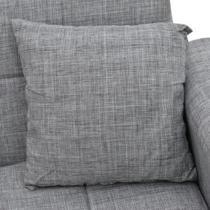 Three-seater sofa bed with chest Modesto gray textile 215x85x80cm