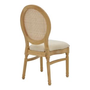 Градински трапезен стол Canco каучукуво дърво-естетсвен ратан 50x55x98cм
