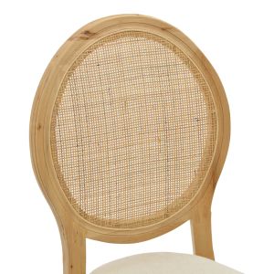 Градински трапезен стол Canco каучукуво дърво-естетсвен ратан 50x55x98cм