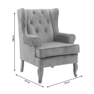 Тъмно зелено кресло дамаска кадифе Granny Valentia Chesterfield Polina2 73x77x100cm
