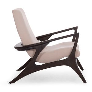 Фотьойл Arya Sm9969 тиково дърво в черно-кремаво-бял букле плат 79x88x83всм.
