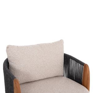 Armchair Augustus Sm6454.01 gray aluminum - rope - olefin 88x85x83h