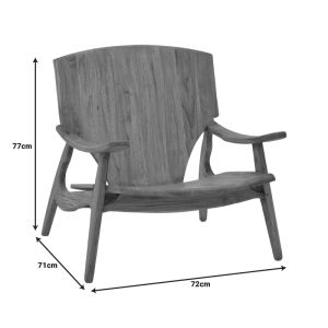 Armchair Brazin dark brown teak 72x71x77cm